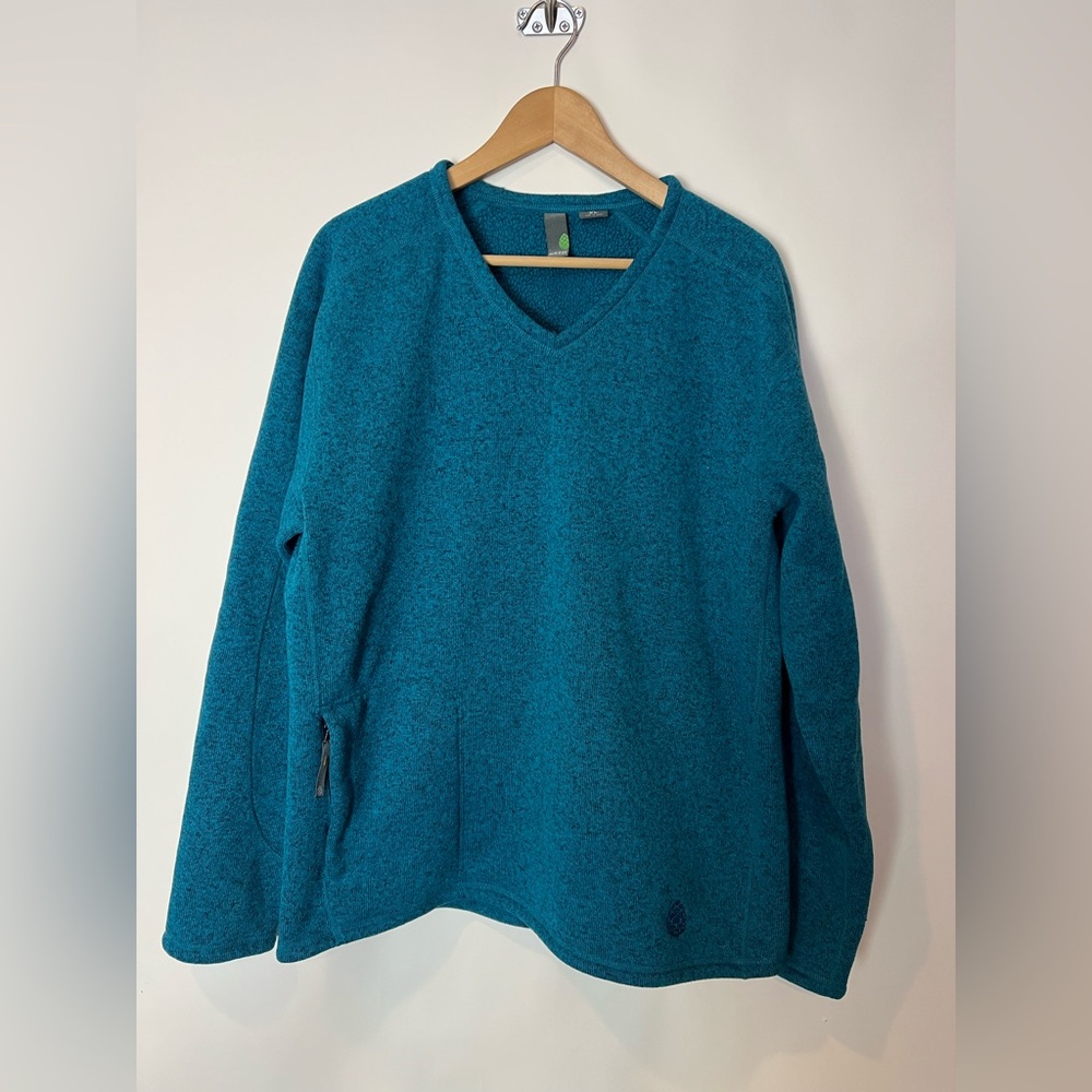Stio Fleece‎ Pullover | Teal Blue V-Neck | Men’s XL